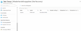 Abbildung 3: In der Konsole sehen Sie alle Wiederherstellungspläne in Azure Site Recovery. Hier können Sie auch einen Testlauf starten.