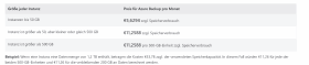 Abbildung 7: Backup-Speicher ist in verschiedenen Arten und als Standard oder Archiv verfügbar.