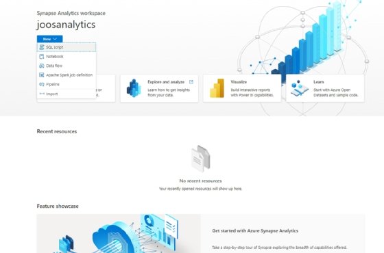 Abbildung 6: SQL-Skripte lassen sich in Azure Synapse Analytics ebenfalls anlegen.