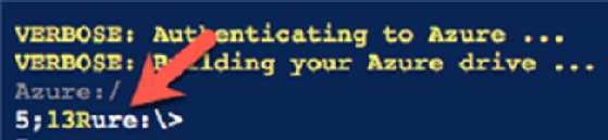 Ein Beispiel für Fehler beim Formatieren in Azure Shell