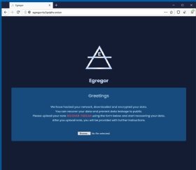 Abbildung 2: Auf der Homepage Egregor News im Dark Web werden erbeutete Daten veröffentlicht.