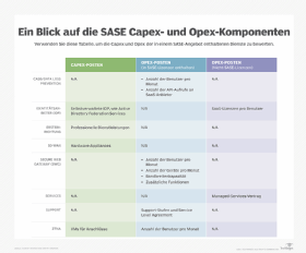 Abbildung 2: Diese Tabelle schlüsselt die SASE-Komponenten nach Capex und Opex auf.