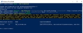Abbildung 1: Verbindungsaufbau zu Exchange Online in der PowerShell.