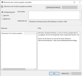 Abbildung 4: Geben Sie an, was die angepeilte Zielversion ist.