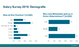 Unternehmensgröße und Jobverteilung der Studie.