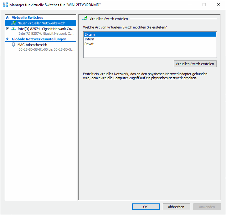 Hyper V Switch Arten – Virtual Switch – UKROXG