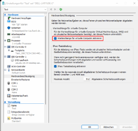 Abbildung 1: Dieser Screenhot zeigt die Einstellung zur Deaktivierung der VM-Warteschlange.