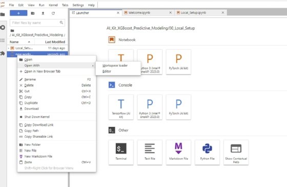 Jupyter-Notebooks in der Intel Developer Cloud speichern