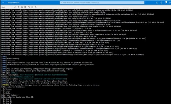 Beispiel-Java-App auf Azure erstellen