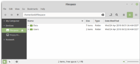 Mit Filespace lassen sich Daten verwalten.