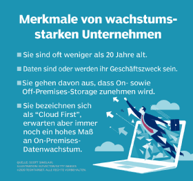 Unternehmen, deren Datenwachstum enorm schnell und hoch ist, haben ganz spezifische Merkmale.