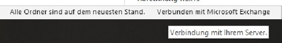 Statusanzeige einer erfolgreichen Exchange-Verbindung in Outlook