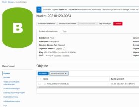 Abbildung 4: Hochladen der Oracle Database-21c-Verbindungsdatei in den Objektspeicher.