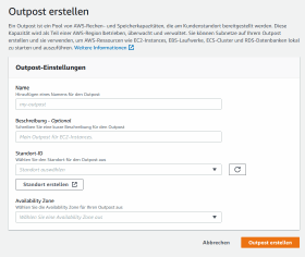 Abbildung 1: Erstellen eines Outposts in der Outpost-Konsole.