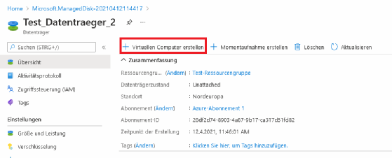 Abbildung 4: So erstellen Sie eine VM aus einer Azure-Momentaufnahme.