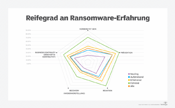 Abbildung 2: Viele Unternehmen sind nicht in allen Bereichen gleich gut auf Ransomware-Attacken vorbereitet.