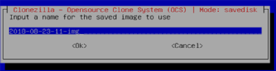 Das Backup-Image benennen.
