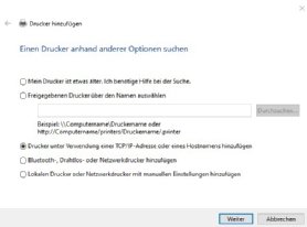 Abbildung 2: Sowohl in Mac als auch Windows lassen Drucker sich auch über ihre IP-Adresse hinzufügen.