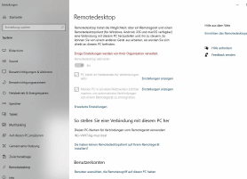 Abbildung 2: Stellen Sie sicher, dass Remote Desktop aktiviert ist und klicken Sie auf den Link Benutzer auswählen, die Remotezugriff auf diesen PC haben.