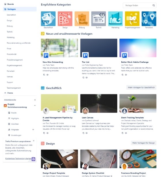 Vorlagen in Trello