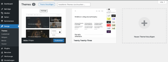 Neue Themes in WordPress installieren