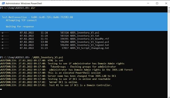 Abbildung 1: Mit dem verlinkten Skript erhalten Sie zahlreiche Informationen zum Status von Active Directory, Domänencontroller und Benutzern.