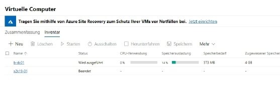Abbildung 4: Verwalten von VMs mit dem Windows Admin Center.