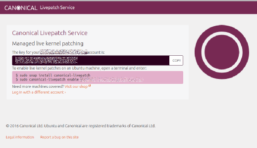 Nachdem Sie das Token haben, ist der Canonical Livepatch Service mit nur zwei Zeilen installiert.