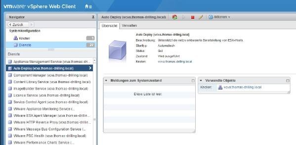 Der Auto-Deploy-Dienst im vSphere Web Client.