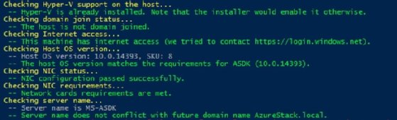 Abbildung 1: Deployment Checker for Azure Stack Development Kit.