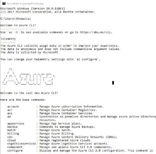 Mit der Azure CLI lassen sich Skripte in der Befehlszeile von Windows ausführen, aber auch unter Linux und macOS X.