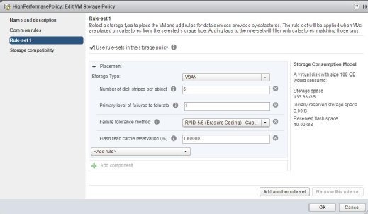 Die vSAN-Perfomance wird maßgeblich durch die verwendete Storage-Policy beeinflusst.