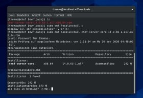 Abbildung 1: So sollte das Terminal bei der Installation von Chef aussehen.