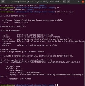 Abbildung 3: Anlegen eines Client-Profils für Cloud Storage Server