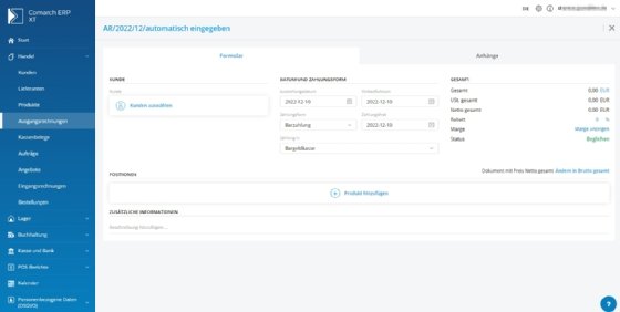 Rechnungen mit Comarch ERP XT schreiben