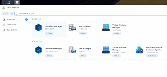 Abbildung 1: Mit dem Synology Container Manager lassen sich Container auf Synology-NAS-Systemen betreiben.