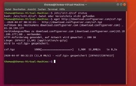Abbildung 1: Überprüfen der CSF-Installation und Download der Installationsdateien