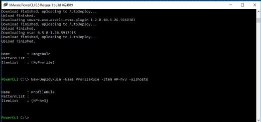 Mit dem Cmdlet New-DeployRule erstellen wir eine neue Deployment-Regel mit dem Name ProfilRule, die das angegebene Host-Profil allen Hosts zuweist.