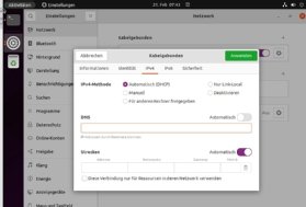 Abbildung 2: Die DNS-Einstellungen auf Ubuntu-Rechnern können Sie in der grafischen Oberfläche konfigurieren.