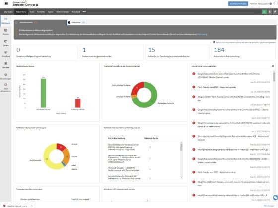 Screenshot von der Update-Verwaltung von Endpoint Central