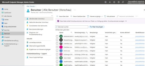 Abbildung 4: Einstellungen im Endpoint-Manager können Sie über die Benutzerkonten-Infrastruktur aus Azure AD ausrollen.