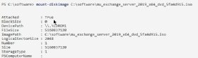 Abbildung 3: Auf Windows Server Core kann in der PowerShell auch die ISO-Datei von Exchange als Laufwerk bereitgestellt werden.