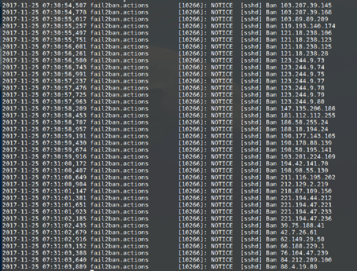 Die Bots schlafen nie, aber Fail2Ban passt auf und verhindert Brute-Force-Angriffe.