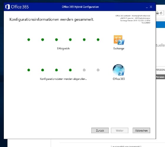 Abbildung 3: Die lokale Exchange-Organisation wird mit Office 365 verbunden.