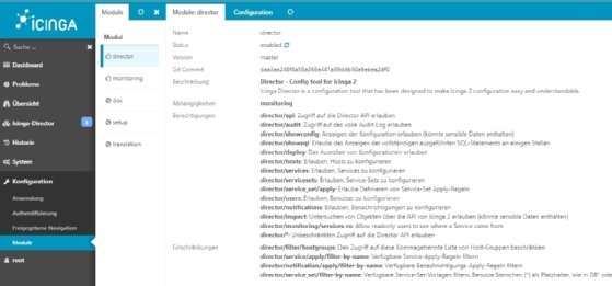 Abbildung 2: Icinga Director aktivieren.