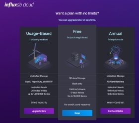 Abbildung 1: InfluxDB kann in der Cloud kostenlos getestet werden.