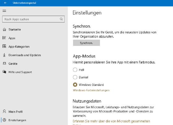 erneute Synchronisation mit MS Intune