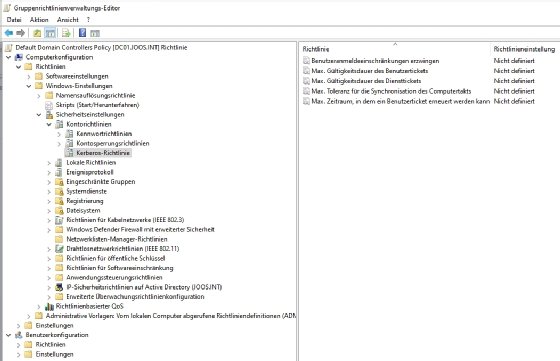 Abbildung 3: Überprüfen Sie die Konfiguration der Gruppenrichtlinien auf dem Domänencontroller.