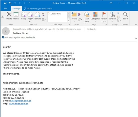 Eine unscheinbare E-Mail-Nachricht, wie sie in vielen Postfächern von Anwendern in Unternehmen landen könnte.
