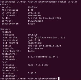 Abbildung 1: Zeigt das System die Informationen zu Docker an, war die Installation erfolgreich.